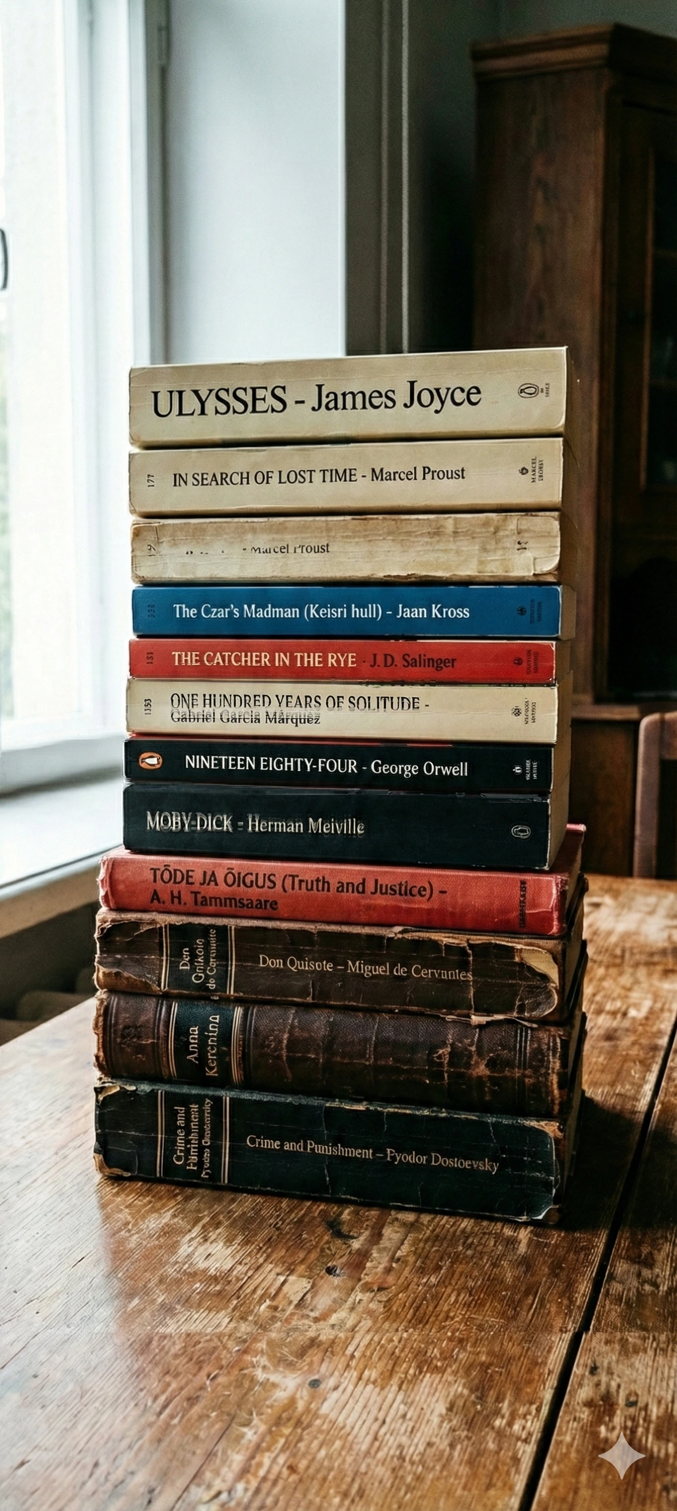 Phone screen showing a stack of books ready to be scanned.